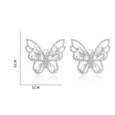 Sparkling Green Rhinestone Butterfly Earrings